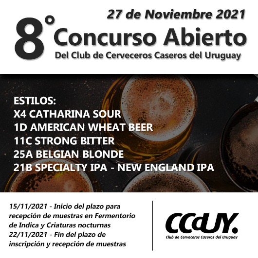 8° Concurso Abiert del Club de Cerveceros Caseros del Uruguay – Club de  Cerveceros Caseros del Uruguay